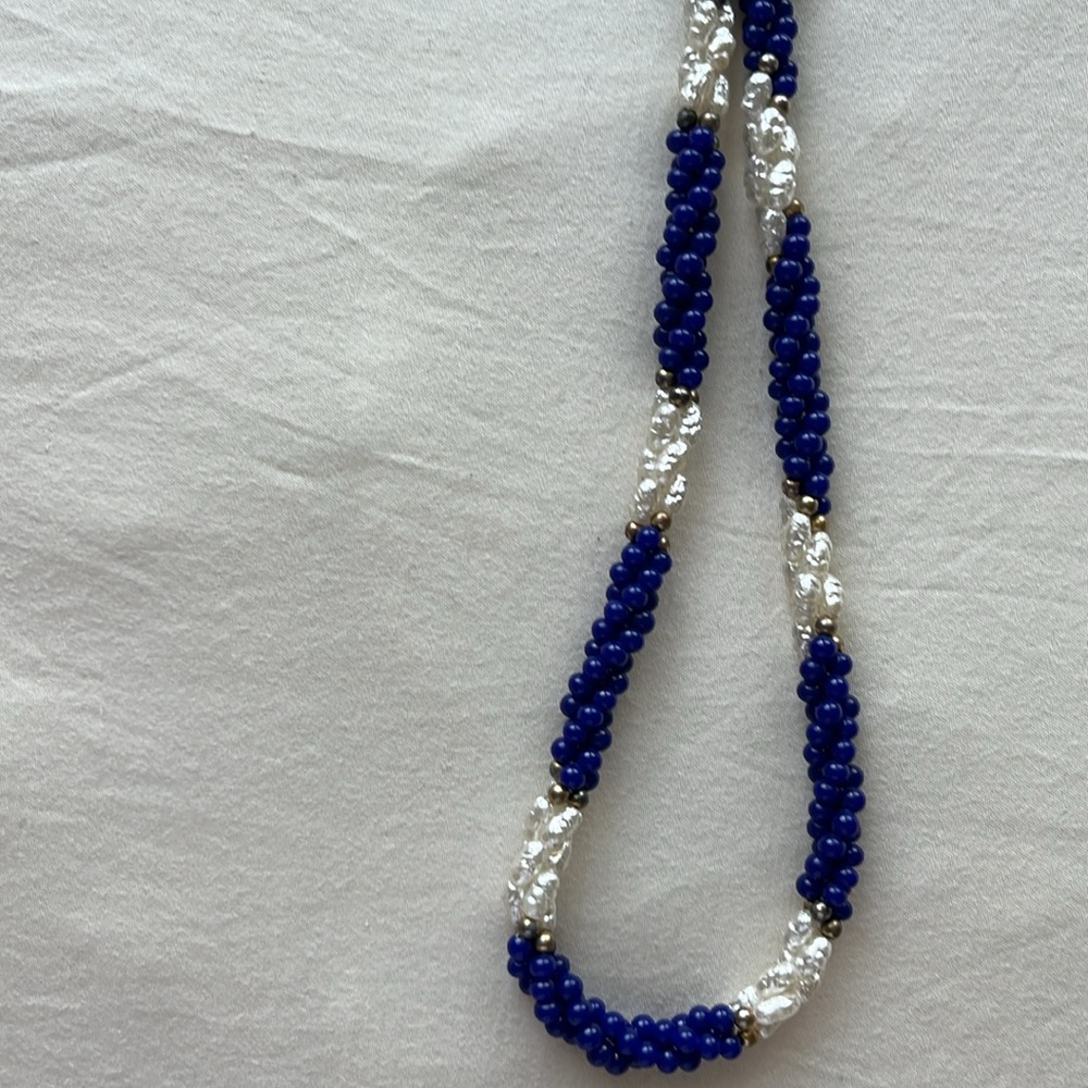 BLUE &PEARL NECKLACE